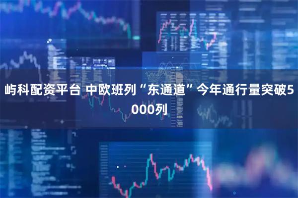 屿科配资平台 中欧班列“东通道”今年通行量突破5000列
